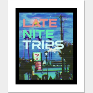 late nite trips color logo Posters and Art